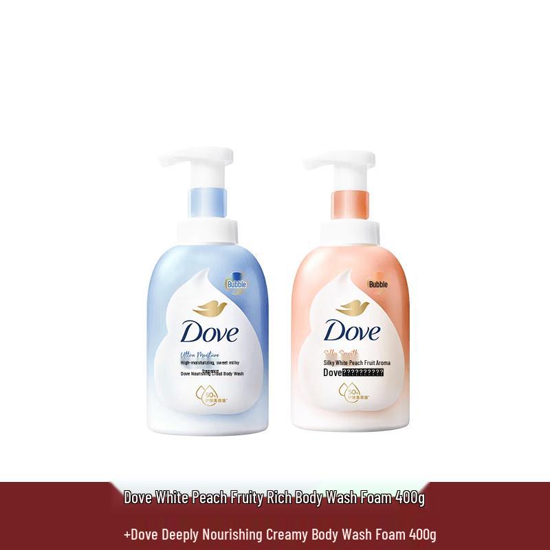 Dove Пена для душа «Белый персик и глубокое питание» Дуэт