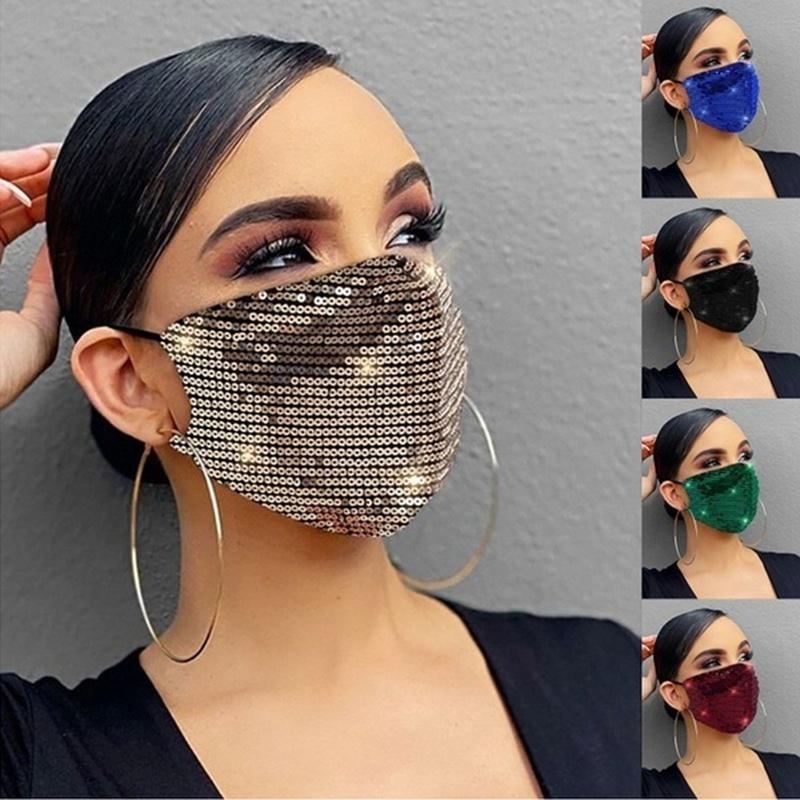 1PC Sequins Cosplay Face Cover Breathable Washable and Reusable Mouthcover