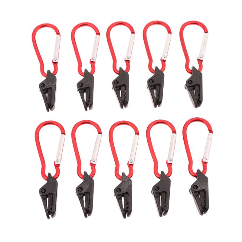 

Набор из 10 ветрозащитных зажимов для выживания, люверсы, зажимы для палатки, пряжка, тент, брезент, фиксированные, аксессуары для походной палатки, пластиковый крючок красный