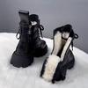 Winter Neue Hochwertige Damenstiefel Dicke Sohle Rutschfest Outdoor Schneestiefel mit Samt Warm Leder Gesicht Damenschuhe