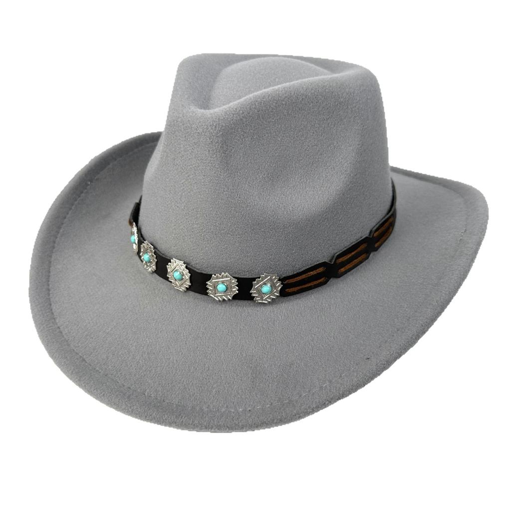 Europe, America and the West cowboy hat woolen curl top hat ethnic style curved brim jazz hat Tibetan travel hat tide