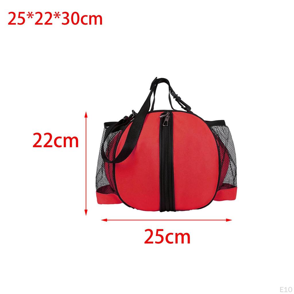 Basketball Tote Bag with Adjustable Strap And Mesh Pockets
