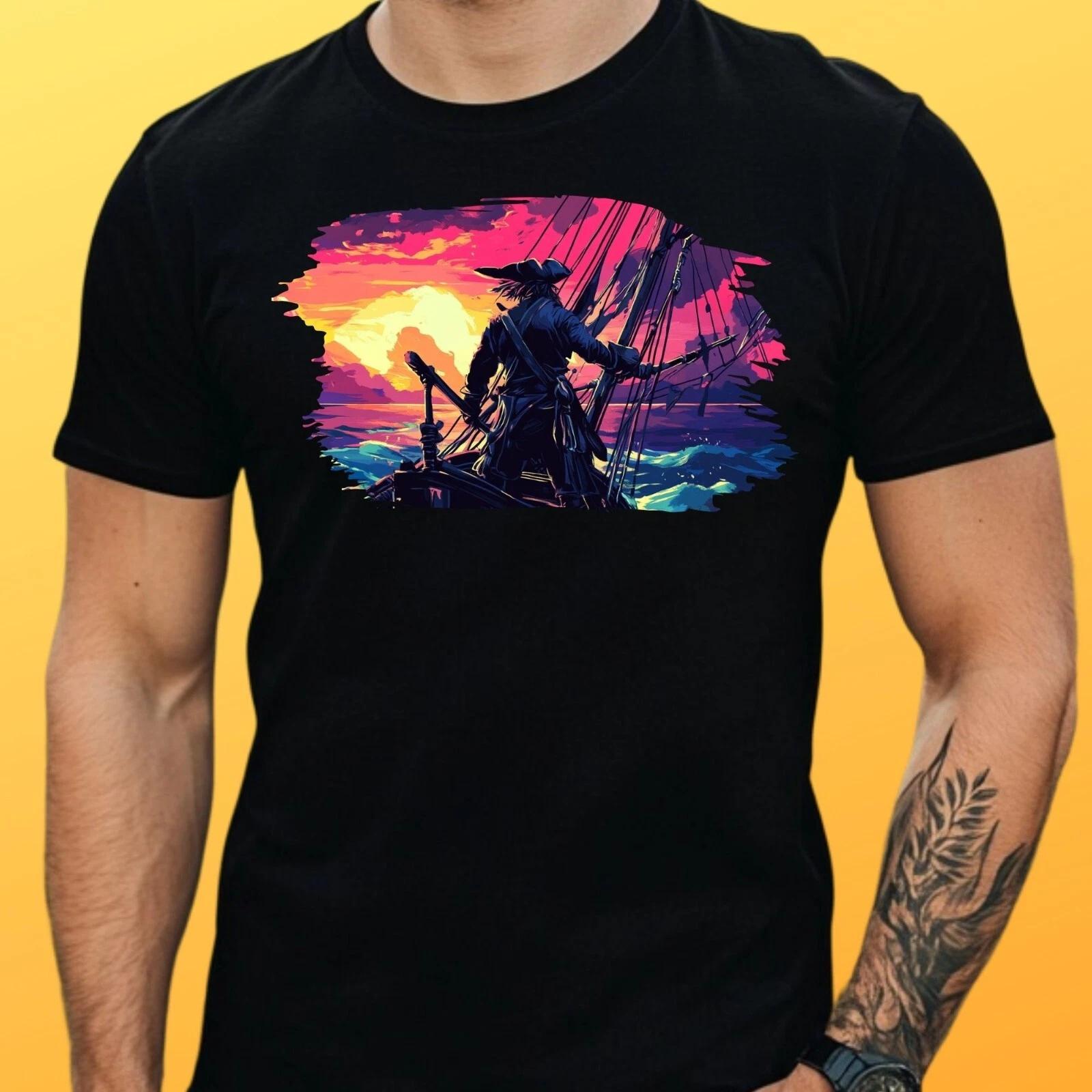 T-Shirt Herren Pirat Motiv Baumwolle Größe S bis 5XL XXXXL