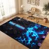 Abstract Geometric Theme Crystal Velvet Floor Rug Personalized Custom Name Text Warm Carpet Home Decoration