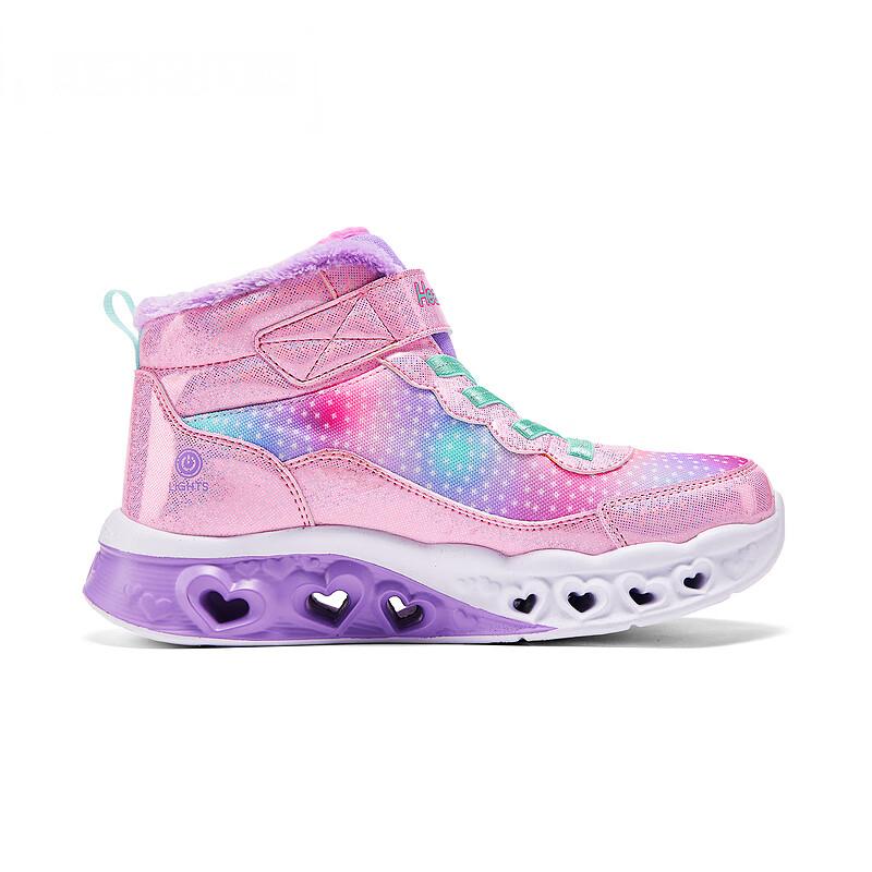 Skechers Kids Synthetic Leather Comfortable Versatile Non-Slip Durable Boots Kids boots Pink 302677L-PKMT