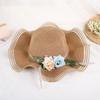 Summer sunshade and sun protection versatile big-brimmed straw hat female imitation flower travel vacation beach sun hat