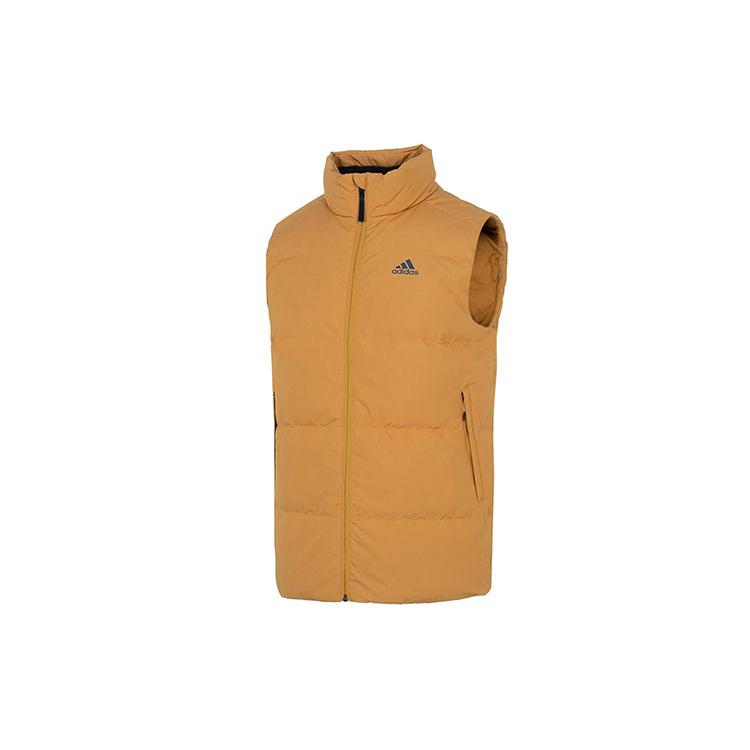 Adidas Down Vests Men's Brown Stand Collar Moderate Other HN4404