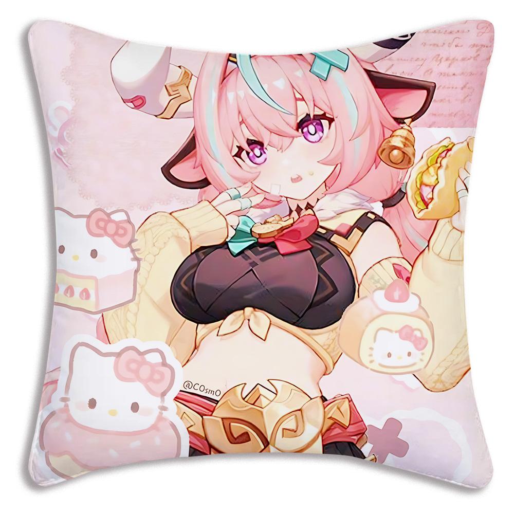 Hot Anime Genshin For V-Varesa Pillow Covers Cartoon Sofa Decorative Home Double-sided Printing Short Plush Cute Cushion Cover