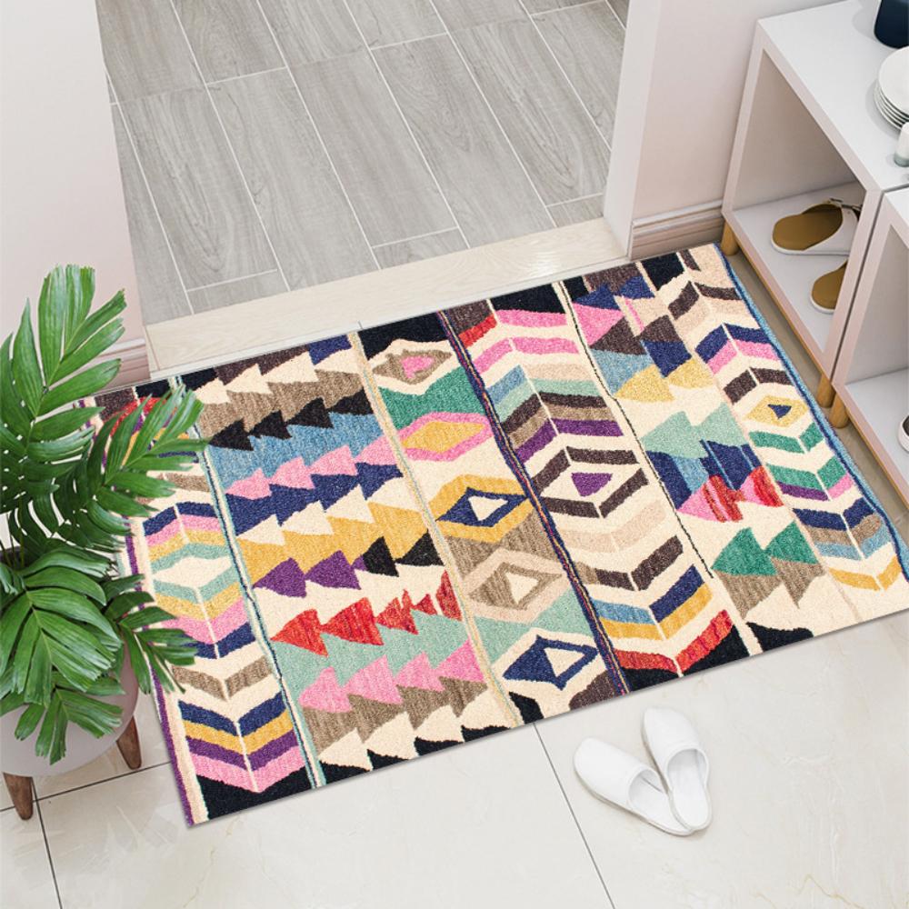 Moderner Boho Stil Waschbarer Fußabtreter Willkommensmatte Wohnzimmer Schlafzimmer Eingangsteppich Küche Flur Rutschfeste Boden Fußmatte