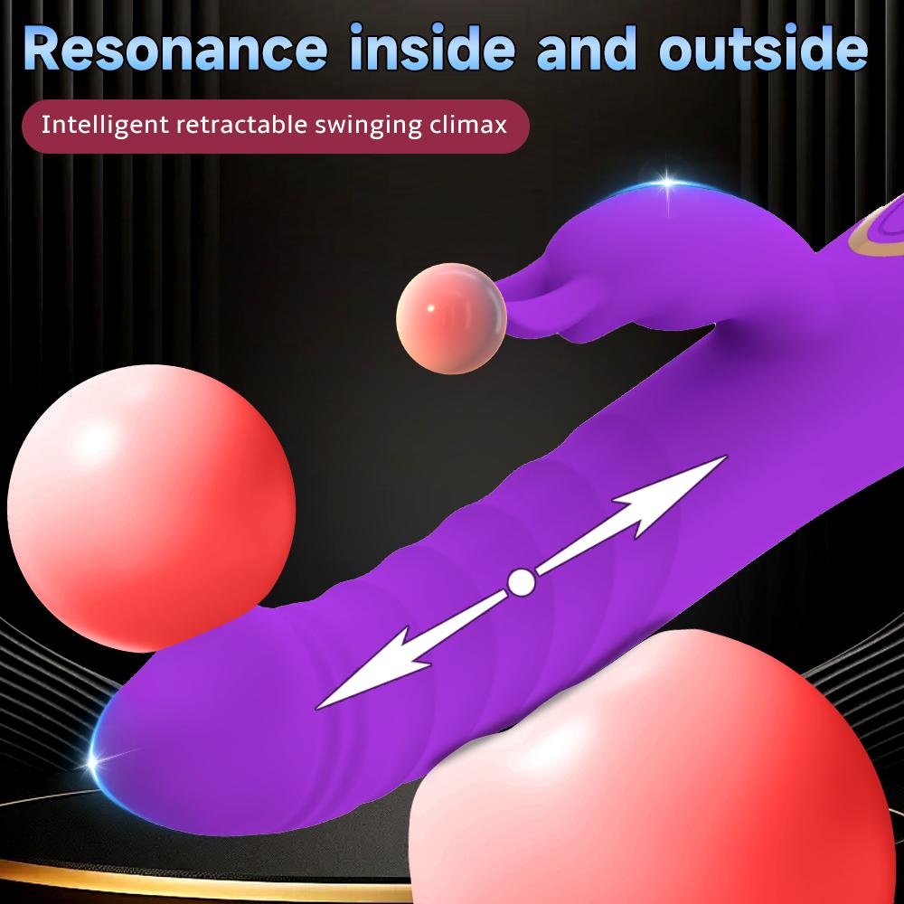 Powerful G Spot Rabbit Vibrators Nipple Clitoris Vagina Stimulator Thrusting Telescopic Dildo Massager Sex Toys for Women Female