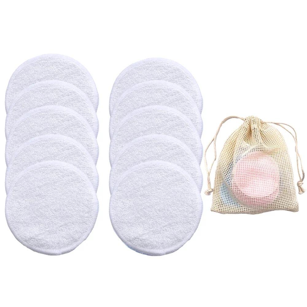 10PC Reusable Makeup Remover Pads Washable Round Bamboo Make Up Pads Cloth Nursing Pads Skin Cleaning SkinCare Tools