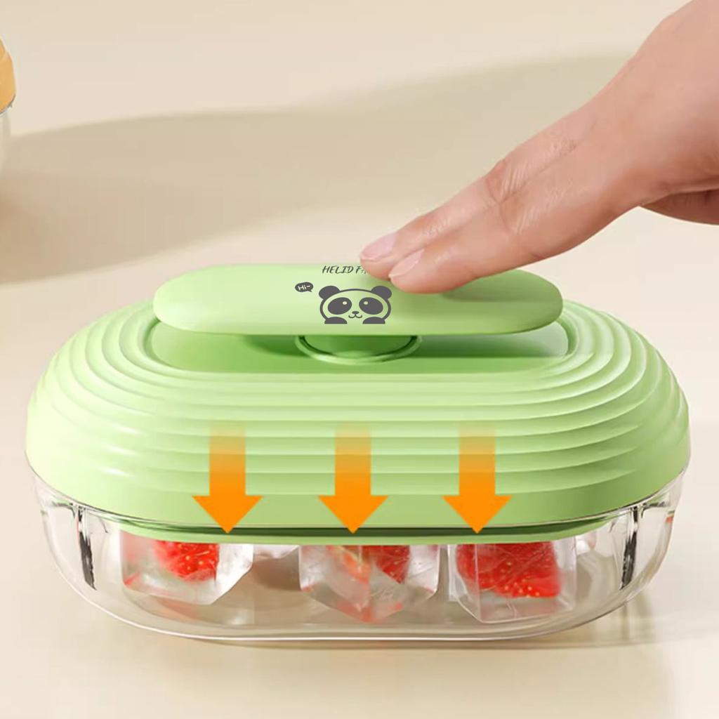 Refrigerator Mini Ice Cube Mold 6 Compartments Ice Cube Tray With Cover Summer Reusable Press Type Ice Box
