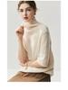 2025 Women's Autumn/Winter Herbalife Cashmere High-Neck Rolled Edge Half-Sleeve Sweater