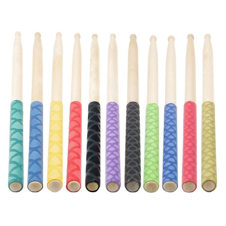 1Pair Drumstick Grips Absorb Sweat Sleeves Soft Tip Non-slip Cover Wear-resistan