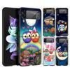 Süße Cartoon-Eule Harte PC-Handyhülle Für Samsung Galaxy Z Flip 4 5 6 Transparente Abdeckung Für Galaxy Z Flip 3 Faltbar Stoßfest