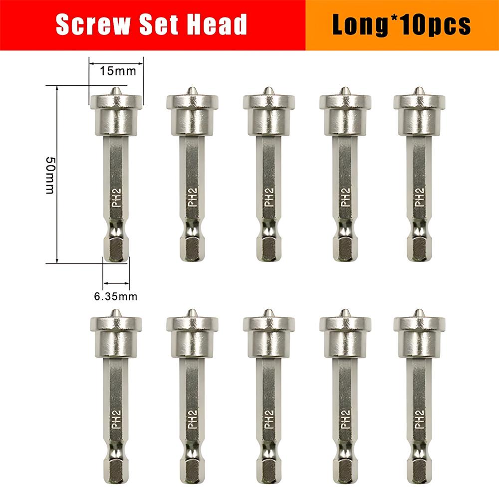 PH2 Gipskartonschrauberbits Kurzer Tiefenanschlag Gipskarton 6,35mm 1-2-5 Stück Schaft Anschlag Schrauben Holzbearbeitung Gipskarton Locator
