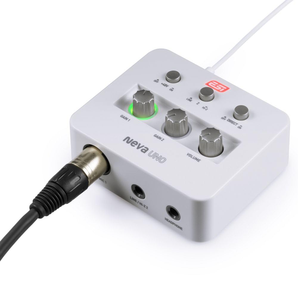 ESI Neva Uno Audio Interface with kHz Support - Ultra-compact 2-in/2-out USB-C 24-bit/192