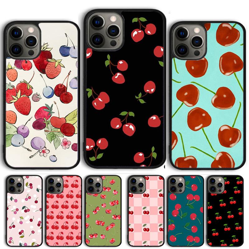 Rote Kirsche Sommerfrucht Handyhülle Für iPhone 17 Air 15 16e Hülle 11 13 14 Pro Max 12 Plus Max Fundas