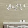 Lovely Birds Home Mirror Art Decoration 3d Removable Self-adhesive Durable Bedroom Living Room Wall Decor(silver)