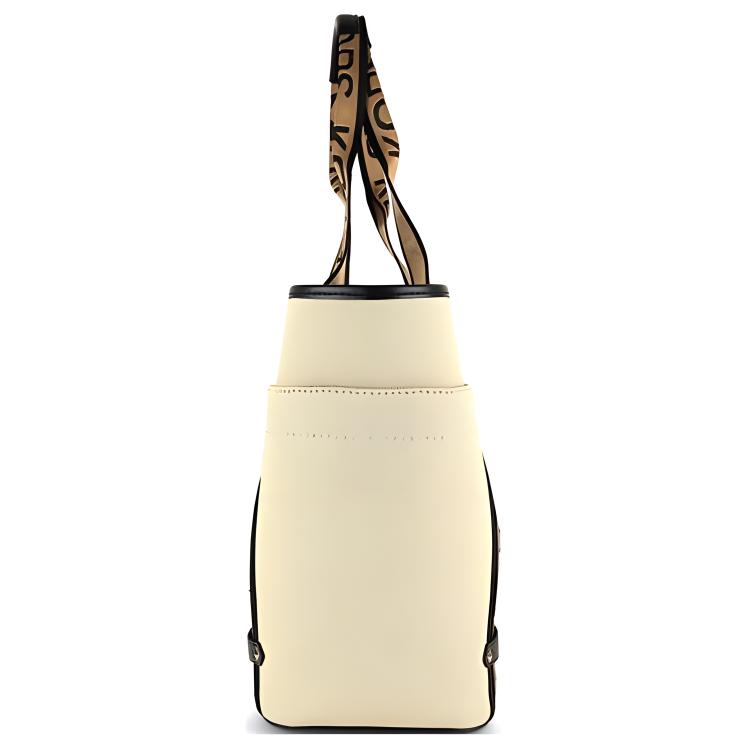 New MICHAEL KORS Polyester With Cotton Tote Bag Shopping Bag Shoulder Bags Handbags Regular Women's Beige & Black 30T2G5VT3C-006
