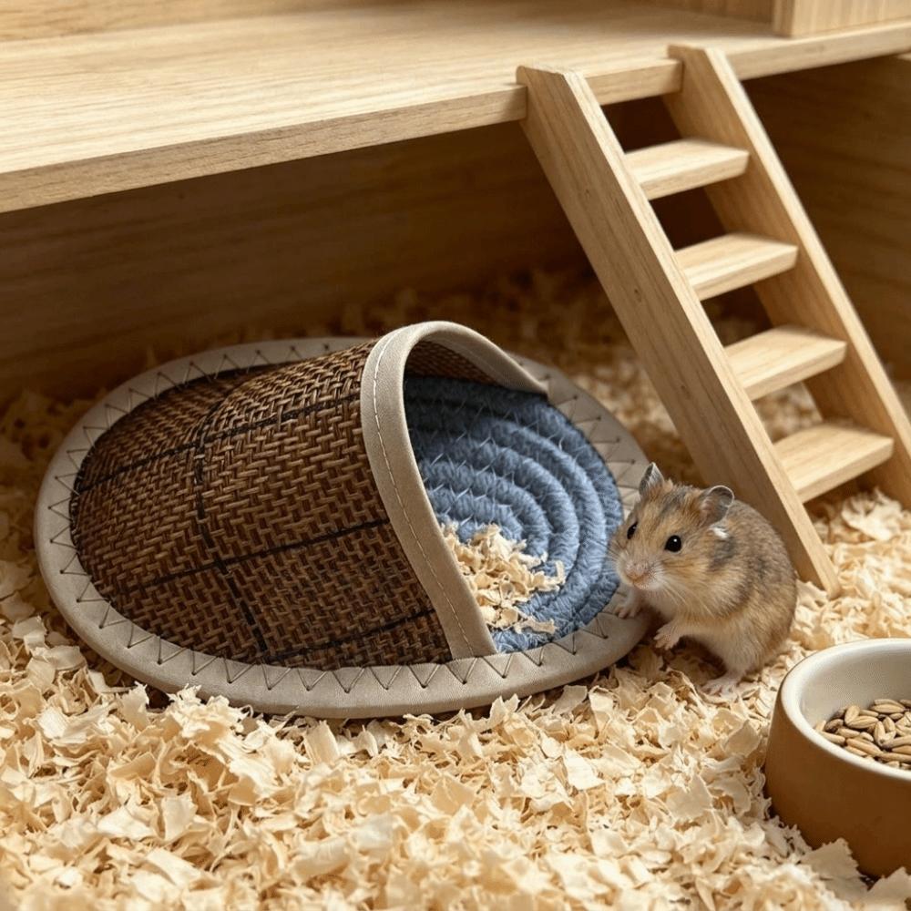 Slipper Shape Hamster Cool Nest Breathable Wear Resistant Hamster Slipper Nest Weave Scratch Resistant Small Pet Bed Pet Resting
