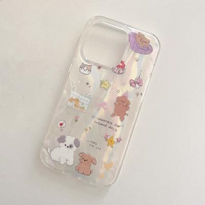 Cartoon Puppy Ins Stars Bow Cake Dog Flower Phone Case For Iphone 13 Promax 11 12 14 Pro Max Cute Imd 2023 Back Cover Capa