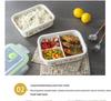 Microwaveable Ceramic Bento Box with Two or Three Compartments, Perfect for Students and Office Workers.