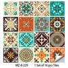 10Pcs Retro Mandala Tile Stickers  Waterproof PVC Decals - Blue & White Moroccan Floral Wall Floor Mural for Kitchen Bathroom DIY