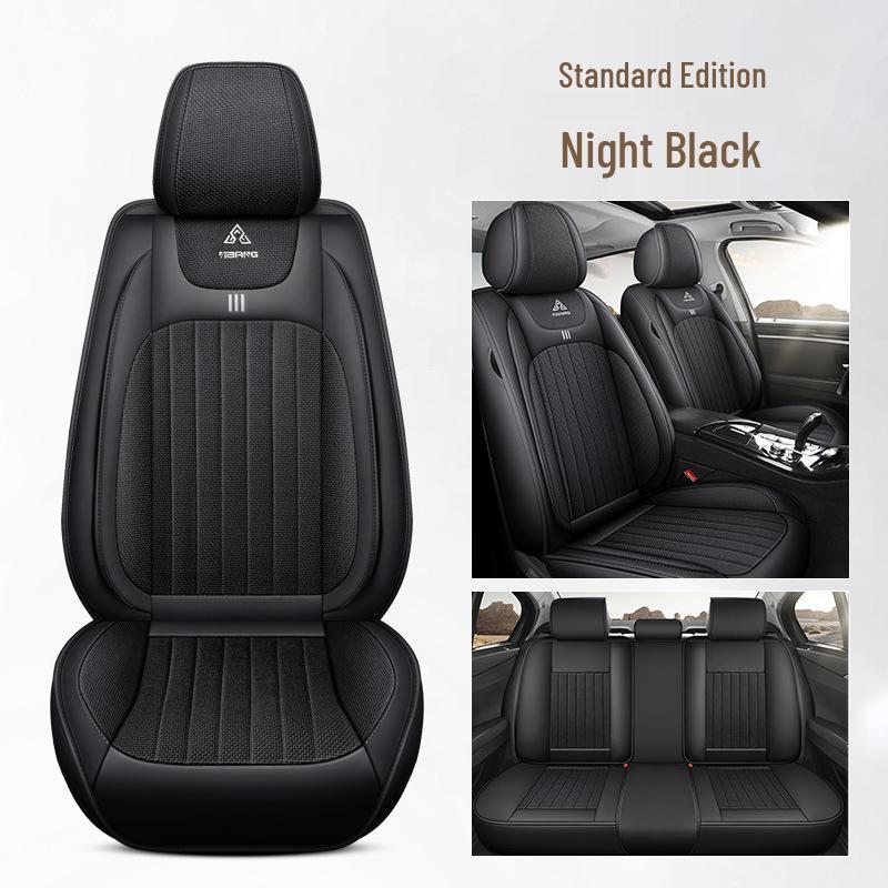 Cross-Border Universal Leather Car Seat Cover Set - Four Seasons, Five-Seater, Full Cushion.