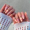 Blush Gradient 3D Flower French Yellow False Nails (24-Piece Set) - European & American Style Wearable Nail Art