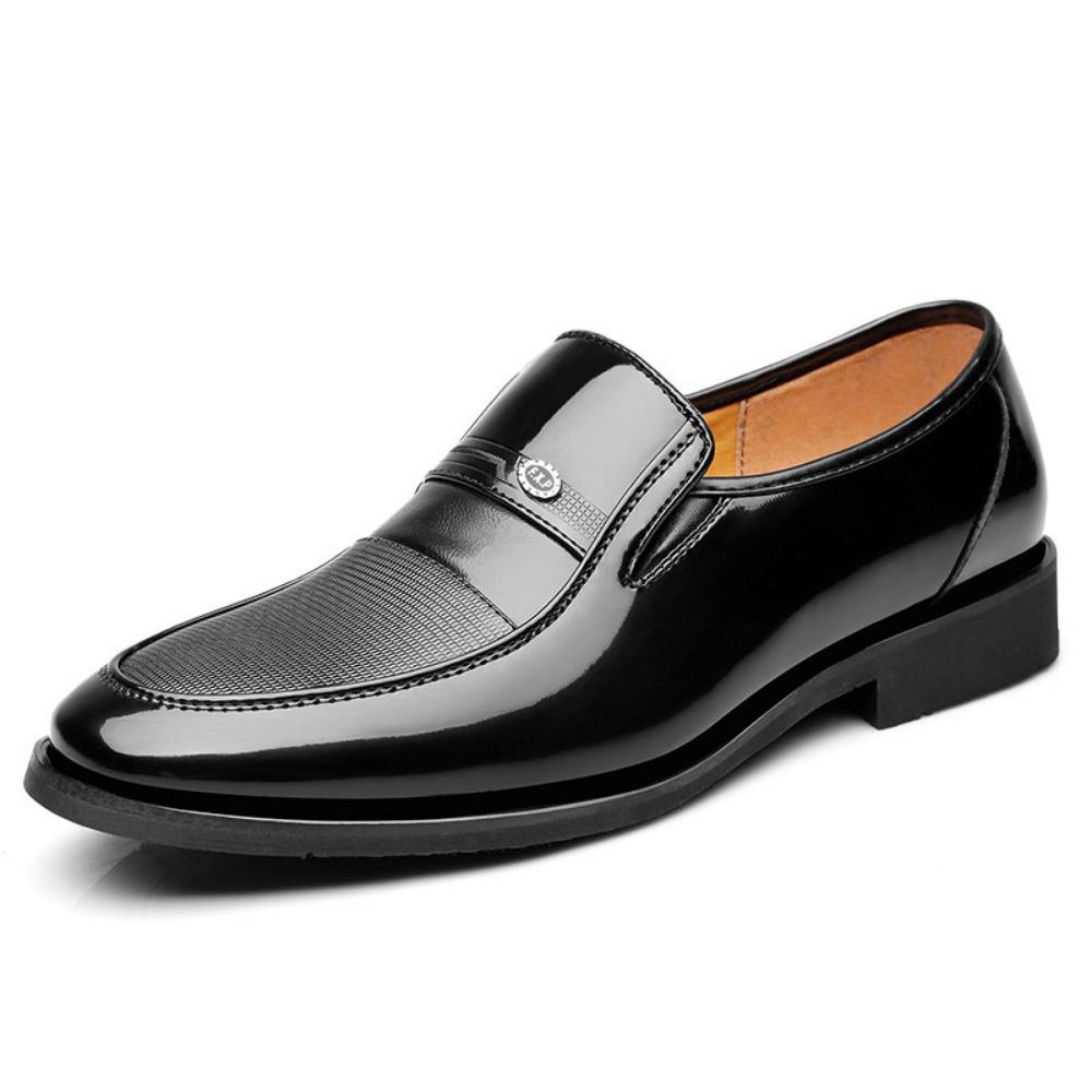 Mens Leather Shoes Slip Resistant Work Shoes for Hotel Staff Comfortable Casual Shoes for Middle Aged Elderly