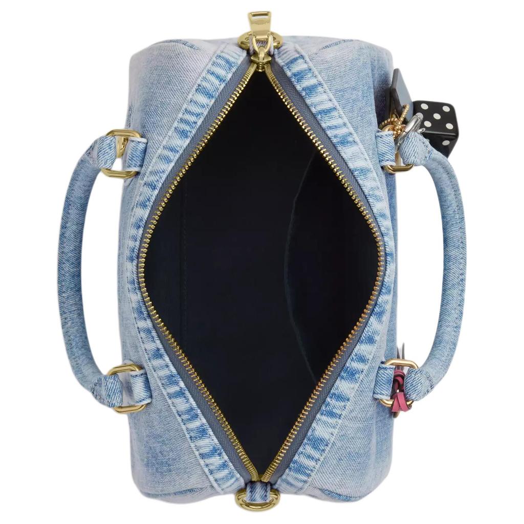 Coach Bolso de Hombro de Mezclilla con Colgante de Logo Rowan para Mujer Color Índigo Claro CDY74-IMNIM