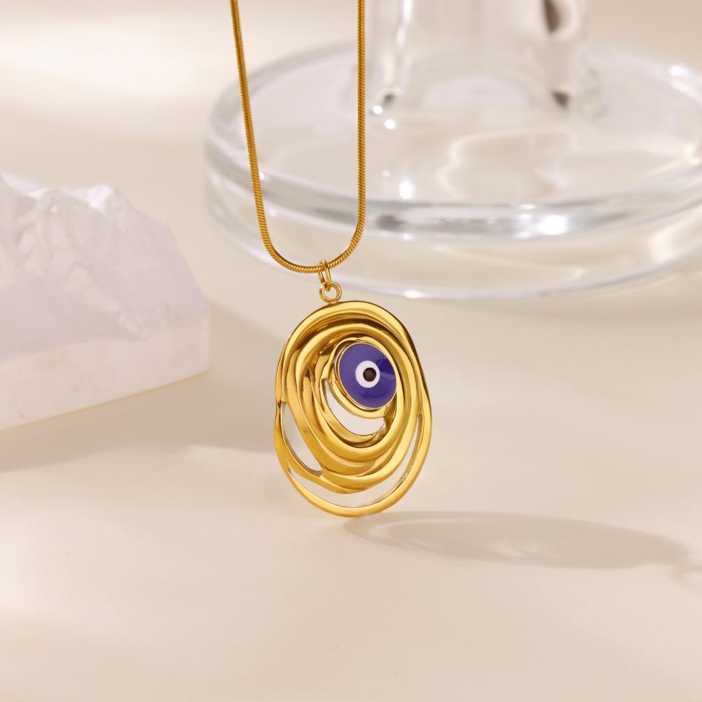 Stainless Steel Evil Eyes Pendant Necklace For Womens Jewelry Clavicle Chains Necklaces Gifts Party