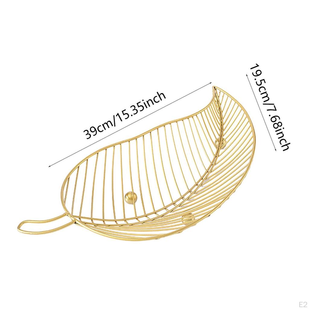 Fruit Basket Bowl for Kitchen Counter Snack Storage Leaf Shaped Decorative Plate