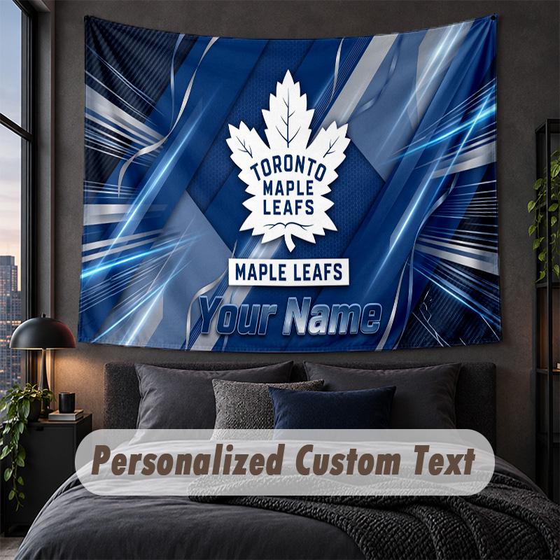 Custom Name Text Tapestry,Toronto Maple Leafs Decorative Wall Hanging, Background Tapestry For Home Bedroom