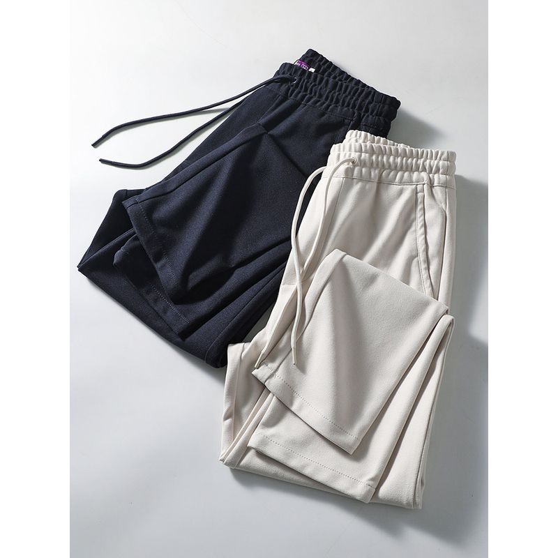 Pants Men's Autumn and Winter Thickened Polar Fleece Drawstring Straight Sanding Casual Pants Foreign Trade Cattle Goods Elastic Waist Trousers