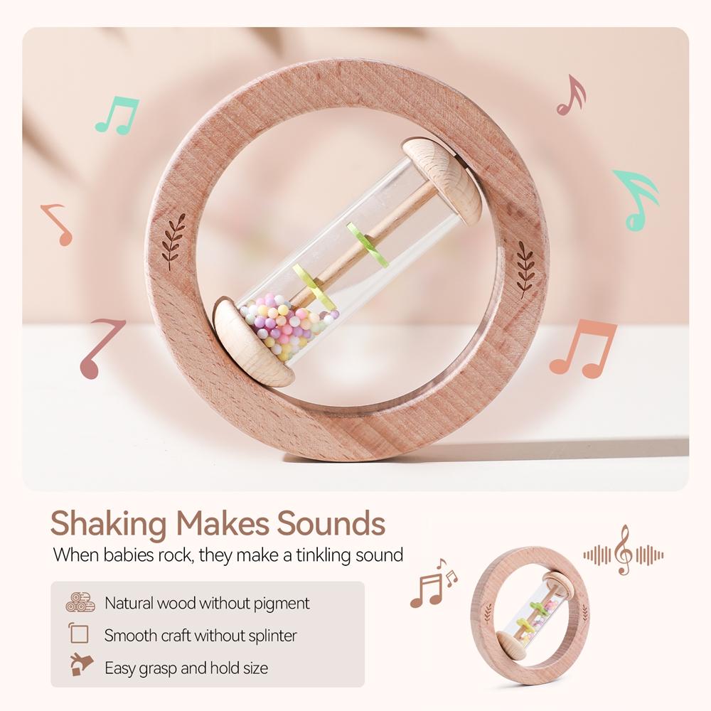 Montessori Rassel Babyspielzeug Regenstab Sanduhr Regen Musik Rassel Baby Lernspielzeug Bunte Montessori Sensorikspielzeuge für Kinder
