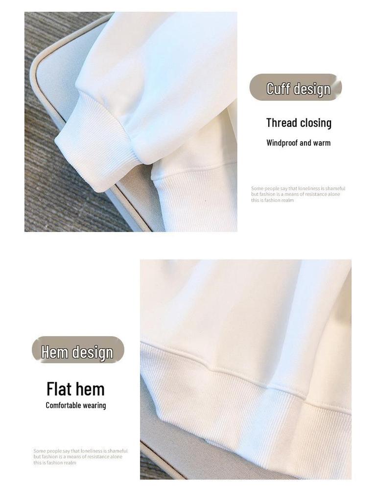 Loose Autumn Sweatshirt for Plus Sizes (200-350 Jin, Bust 150/160)