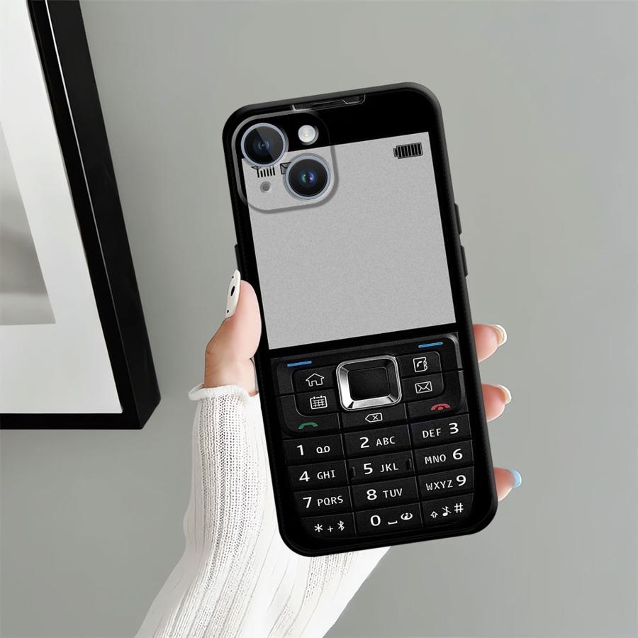 Black Soft Phone Cover Case for iPhone XR 15 16 14 Plus 13 12 11 17 Pro Max 7 8 XS Max 17Air Retro Phone Model