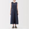 MUJI Hemp Blend Denim Size BC2N8A5S Women's Jumpsuit, Navy, XL,