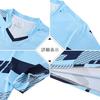 Anmurye Men's Table Tennis Uniform, Short Sleeve T-Shirt with Abstract Geometric Print, Sports and Game Shirt, Badminton Wear, Strength Training, Ligh