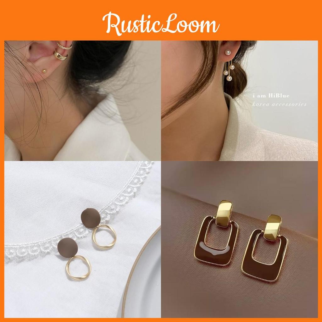 Trendy Alloy Earrings Pack With Vintage And Polka Dot Elements For Women