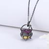 Halloween Gothic Clavicle Necklace, 3D Witch Magic Cauldron Triple Moon Pendant Necklace, Dark Style Statement Neck Accessory