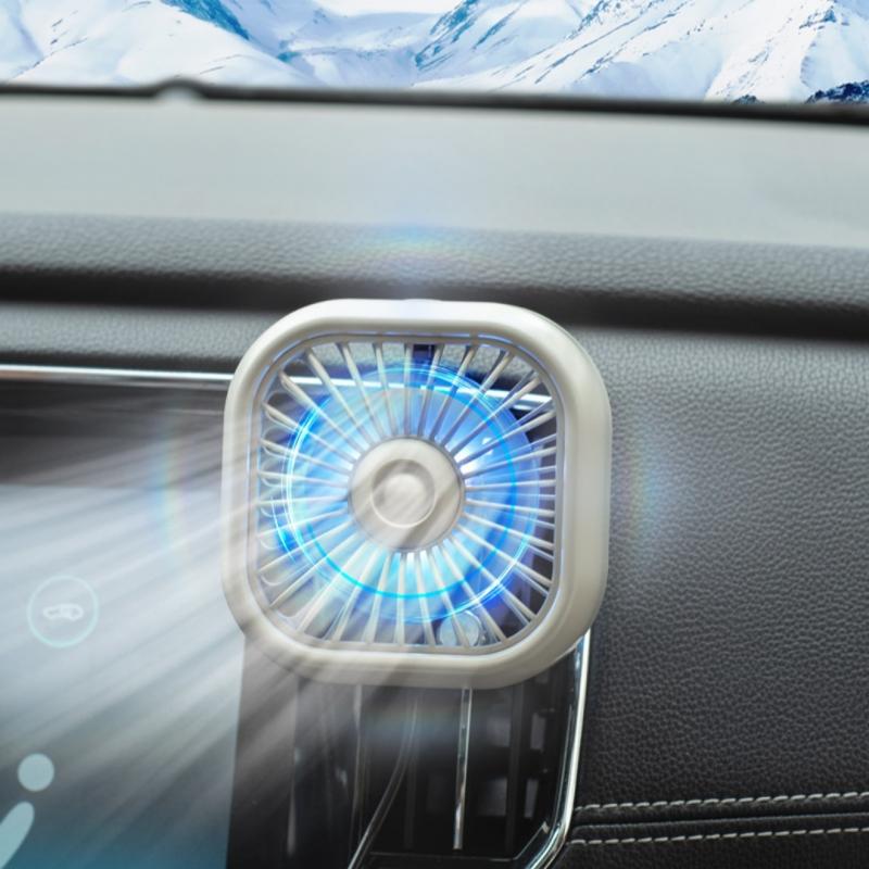 1 Piece 3 Speed Car Air Outlet Fan Usb Cooling Fan With Color Changing Light Car Rear Seat Heat Dissipation Car Accessories