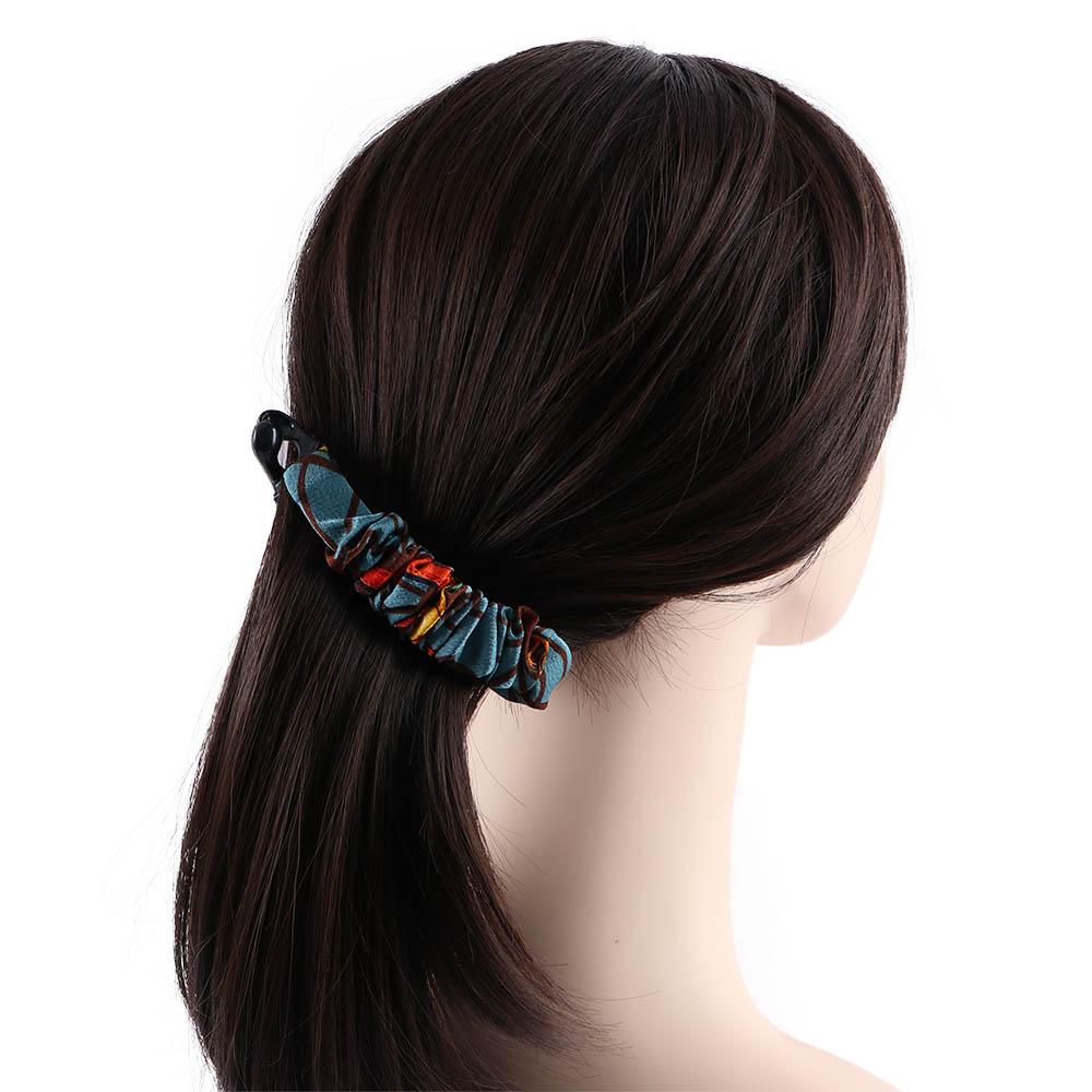 Resin Fashion Design Fabric Banana Clip Vertical Clip Women Hair Accessories Korean Style Hair Wear