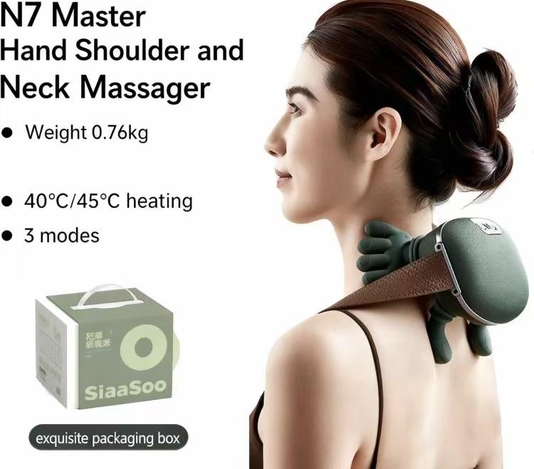 Massaggiatore Schiena e Collo - Wireless, 3Livelli di Intensita, 2 Livelli di Calore
