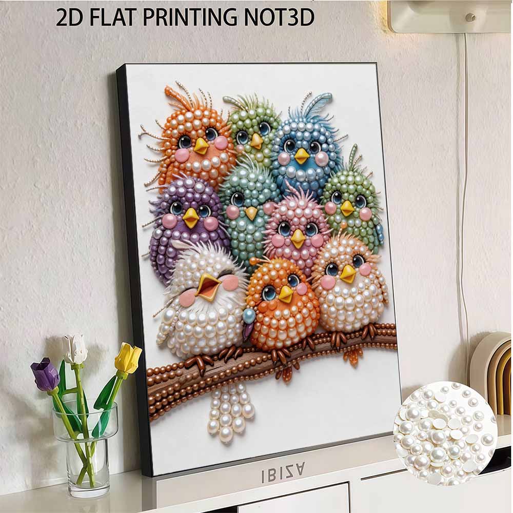 Unique DIY Pearl Gem Painting Kit 30x40cm Cute Little Bird Frameless Art Perfect Handmade Gift for Adults Home Wall Decor for Any Occasion