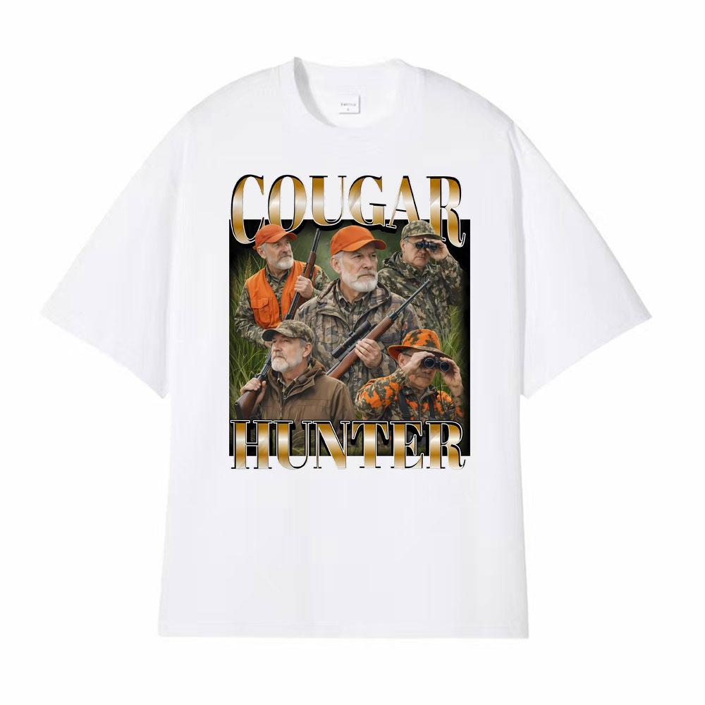 Cougar Hunter Funny Hunting Meme Tshirt Men Women Clothing Fashion Summer Tee Shirt Cotton Oversized Short Sleeve T Shirts Tops