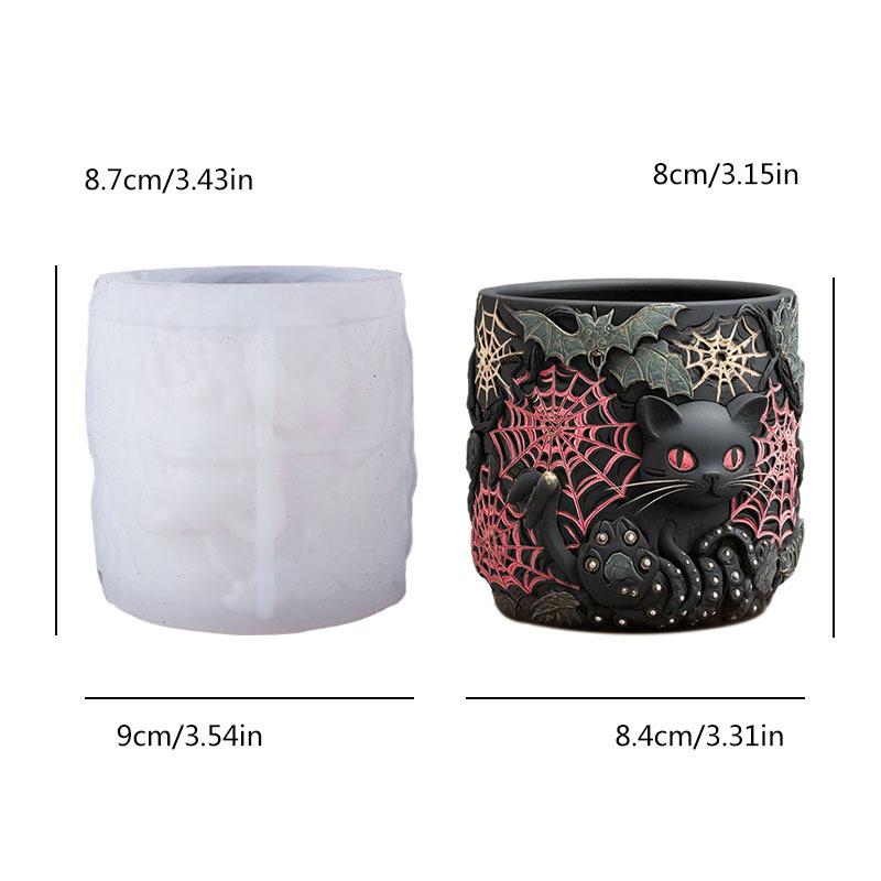 

DIY Silicone Molds For Resin Casting: Aromatic Candle Cups, Vases, Storage Containers, Black Cat Planters, Plaster Cups білий