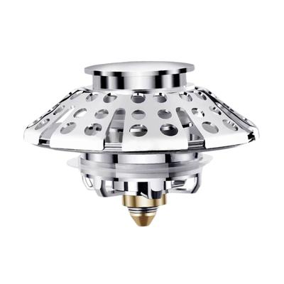 Easy To Use Push Down Tub Stopper with Hair Strainer Bath Drain Plug With Integrated Hair Catcher for Bathroom Drain